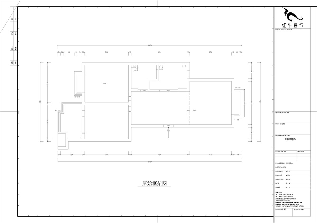 孟宪涛｜东城水岸5-202-99㎡-简约风格｜2室2厅1卫｜老房装修｜定制家｜全包14万｜00_01原始框架图